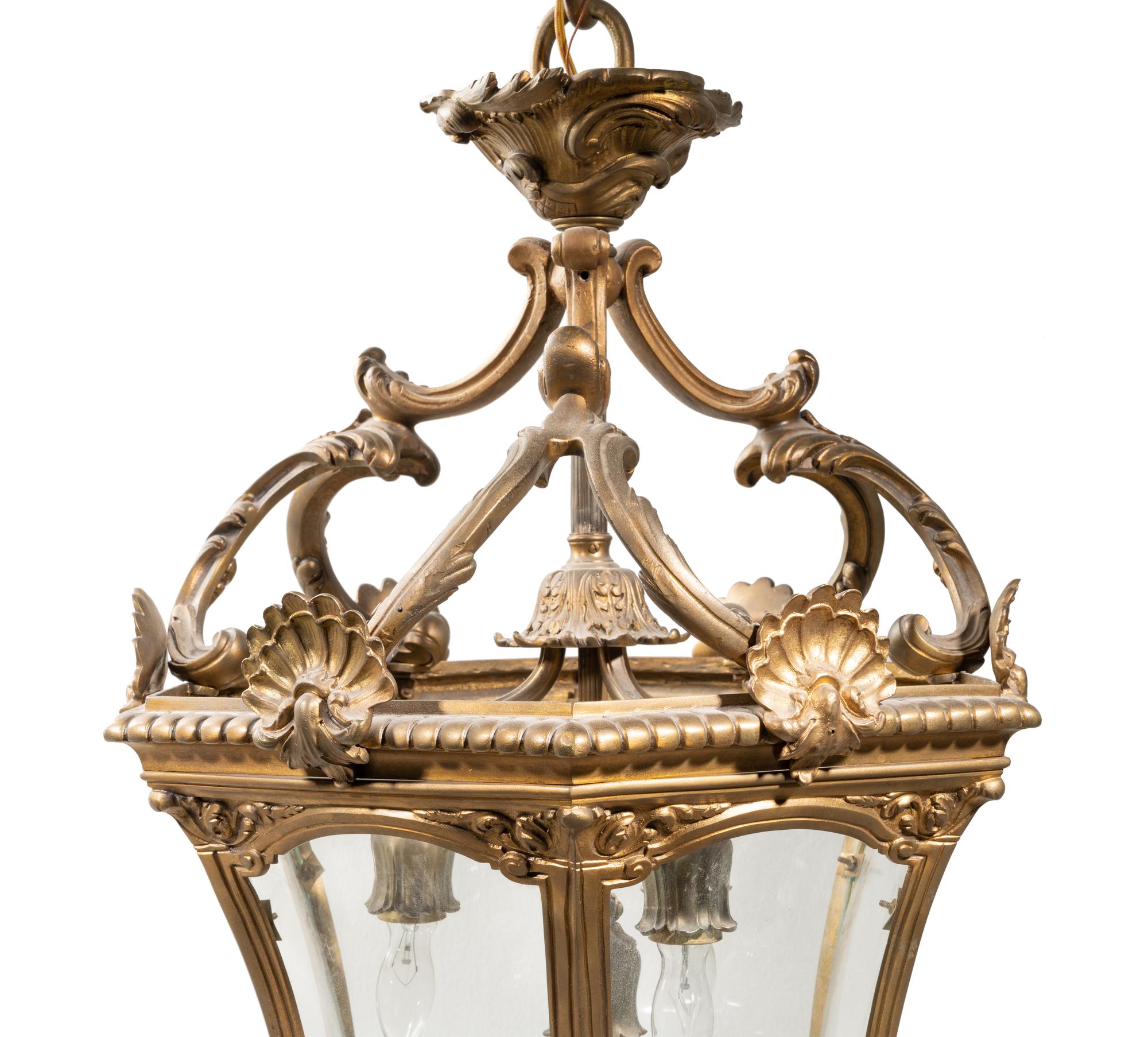 A Régence Style Gilt Bronze Hall Lantern