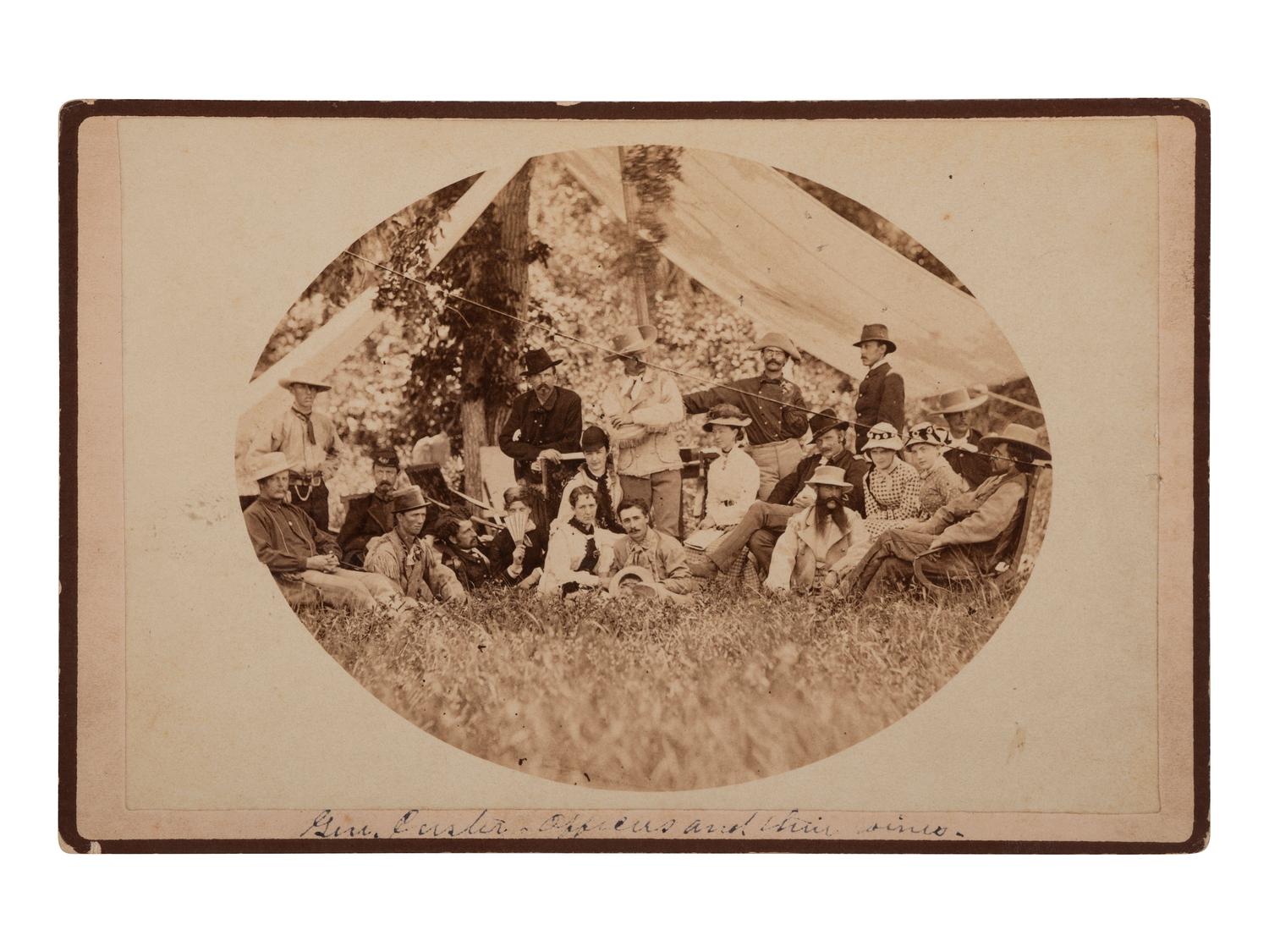 [CUSTER, George A. (1839-1876)]. [GOFF, Orlando, photographer]. Outing at the Little hart River near Fort Abraham Lincoln, July 1875. Bismarck, Dakota Territory: D. F. Barry, n.d.