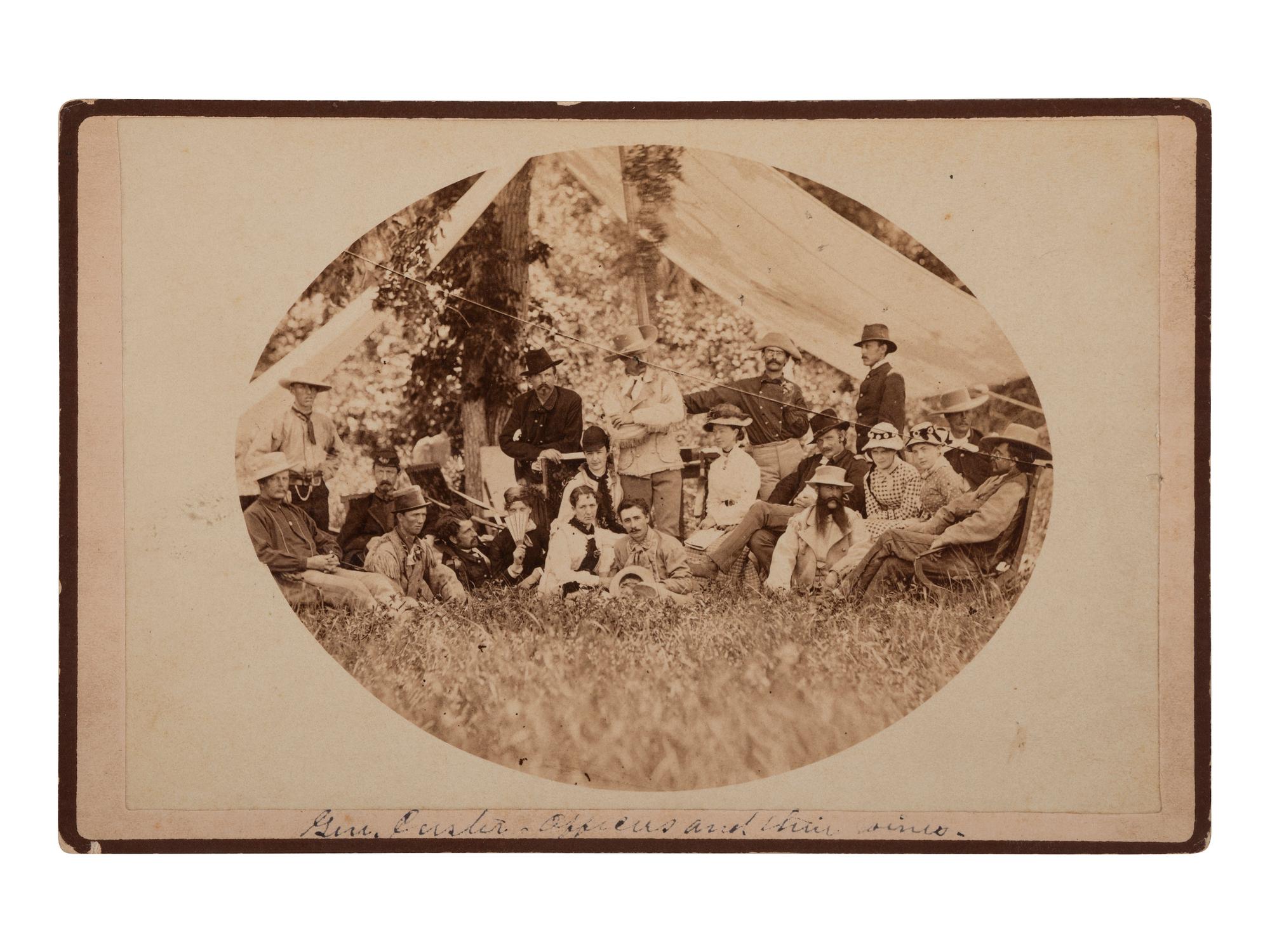 [CUSTER, George A. (1839-1876)]. [GOFF, Orlando, photographer]. Outing at the Little hart River near Fort Abraham Lincoln, July 1875. Bismarck, Dakota Territory: D. F. Barry, n.d.