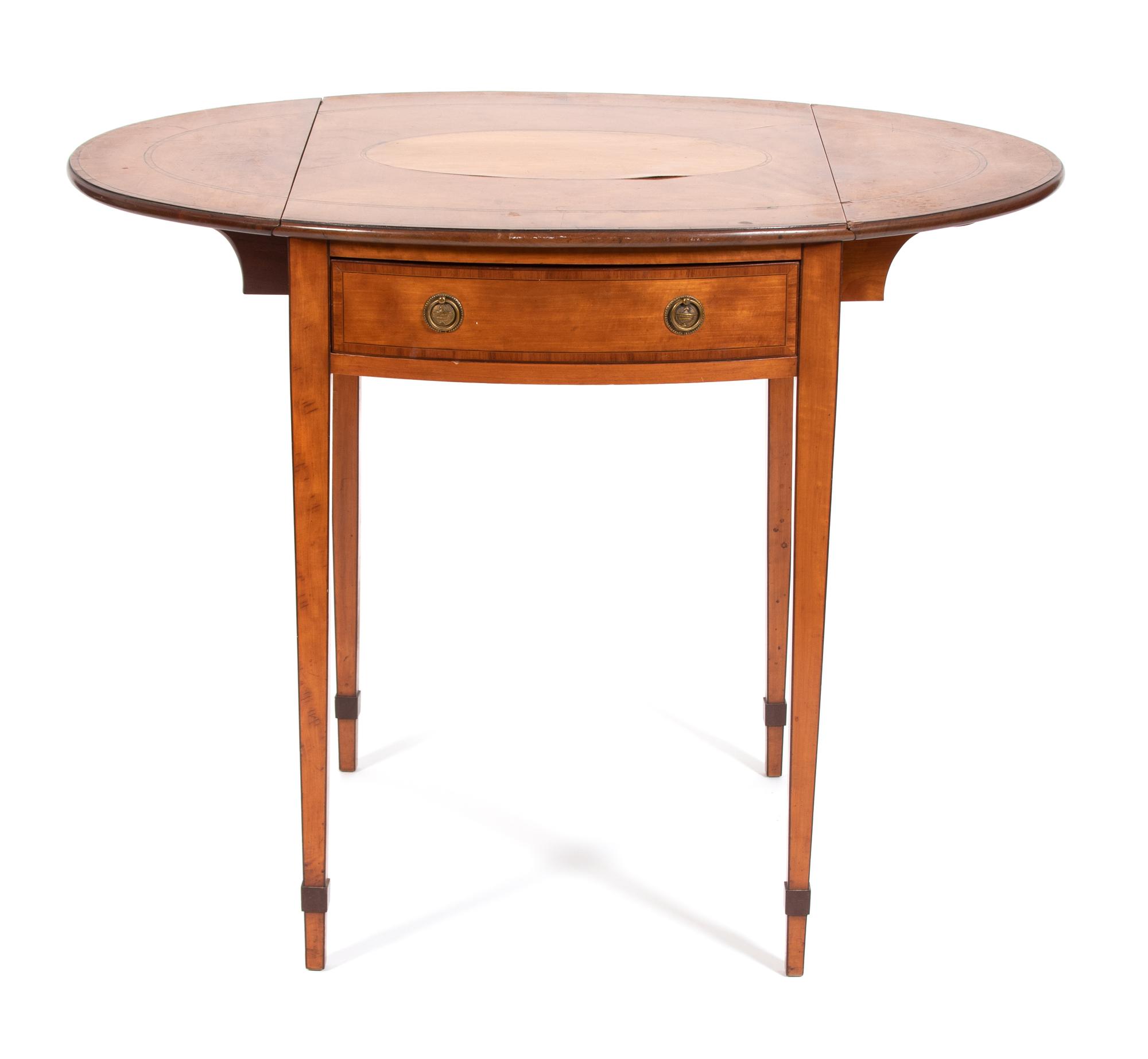 A George III Style Inlaid Fruitwood Pembroke Table — EARLY 20TH CENTURY