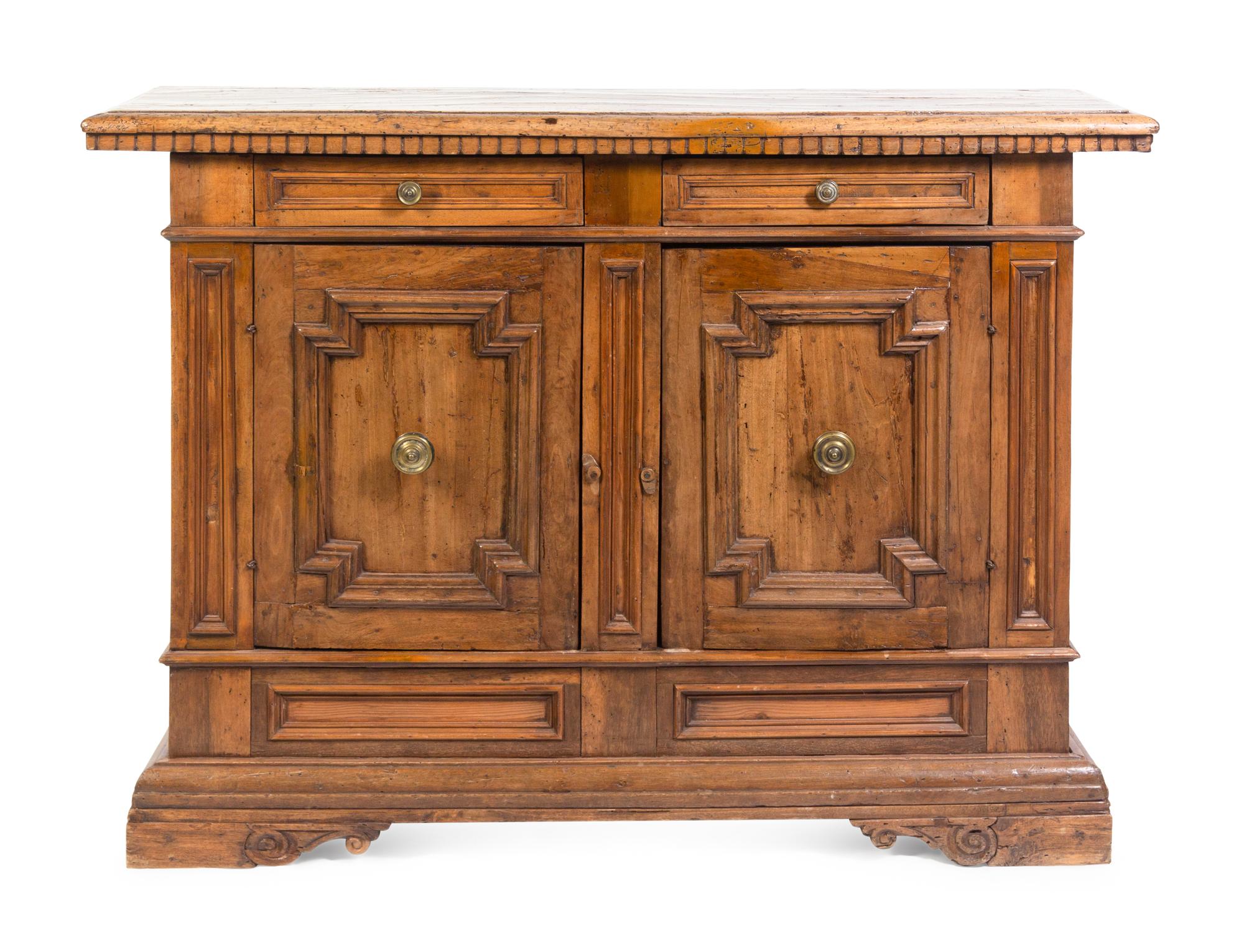 An Italian Walnut Console Cabinet