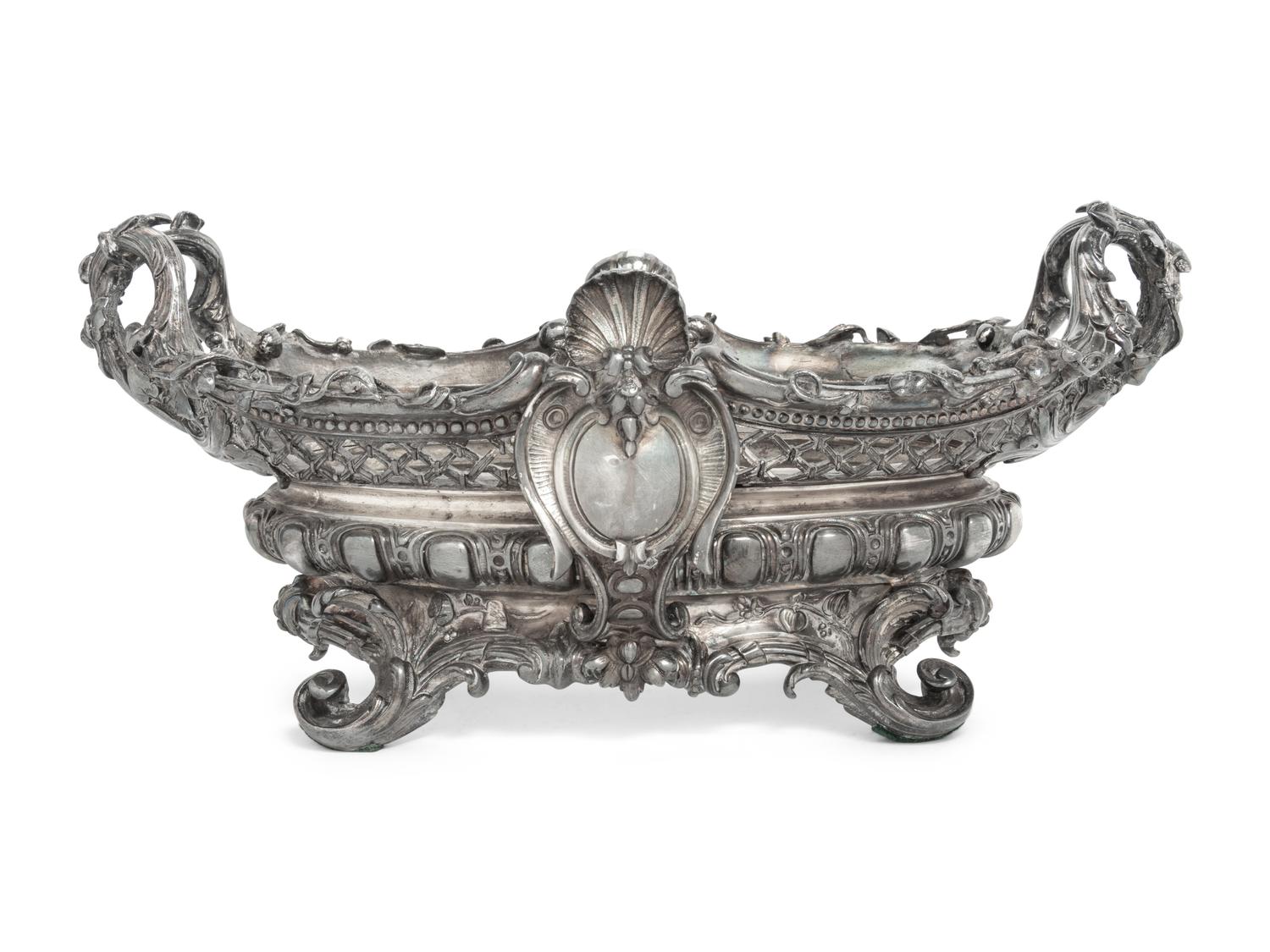 A Silvered Bronze Centerpiece