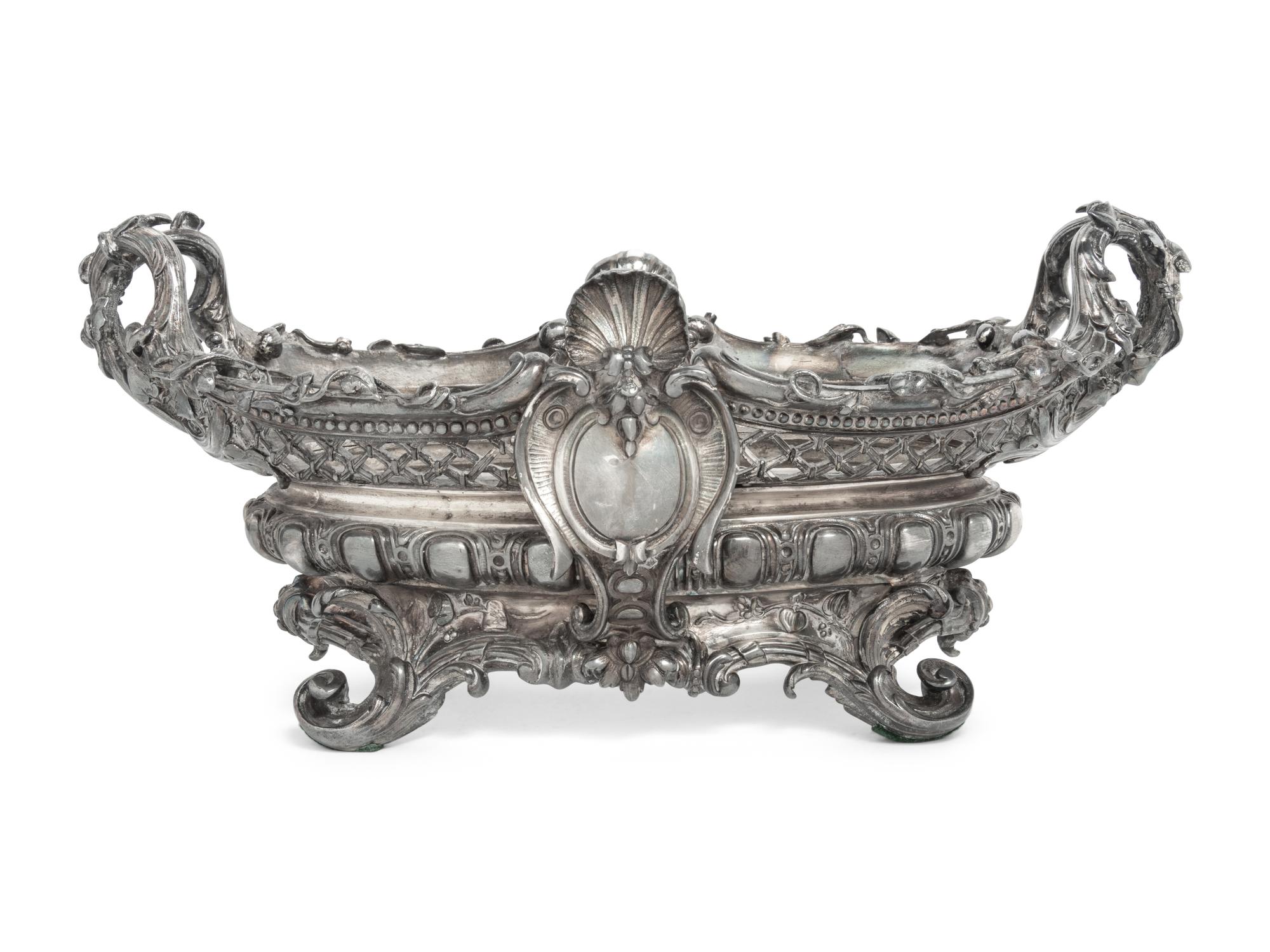 A Silvered Bronze Centerpiece
