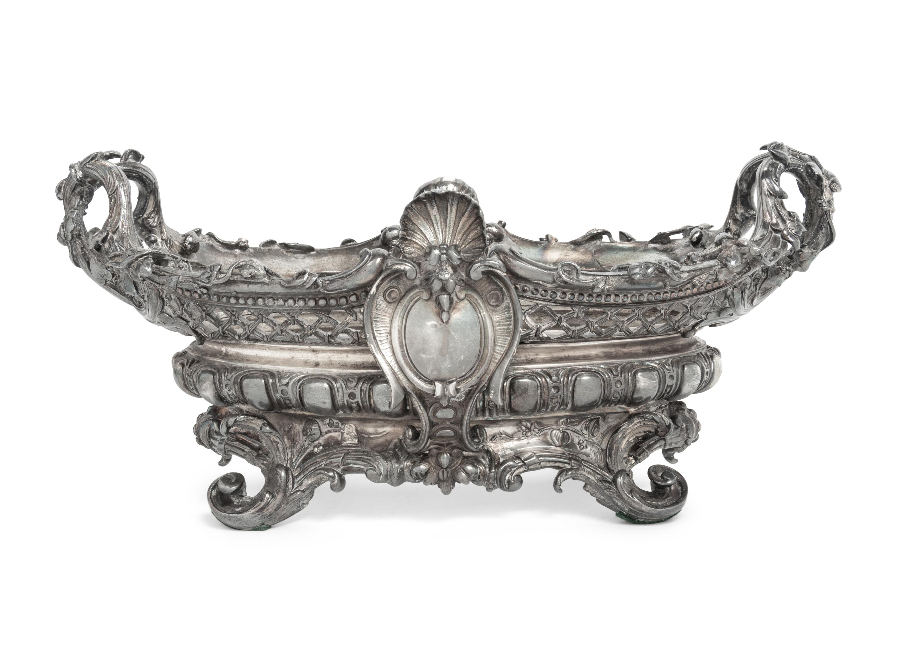 A Silvered Bronze Centerpiece