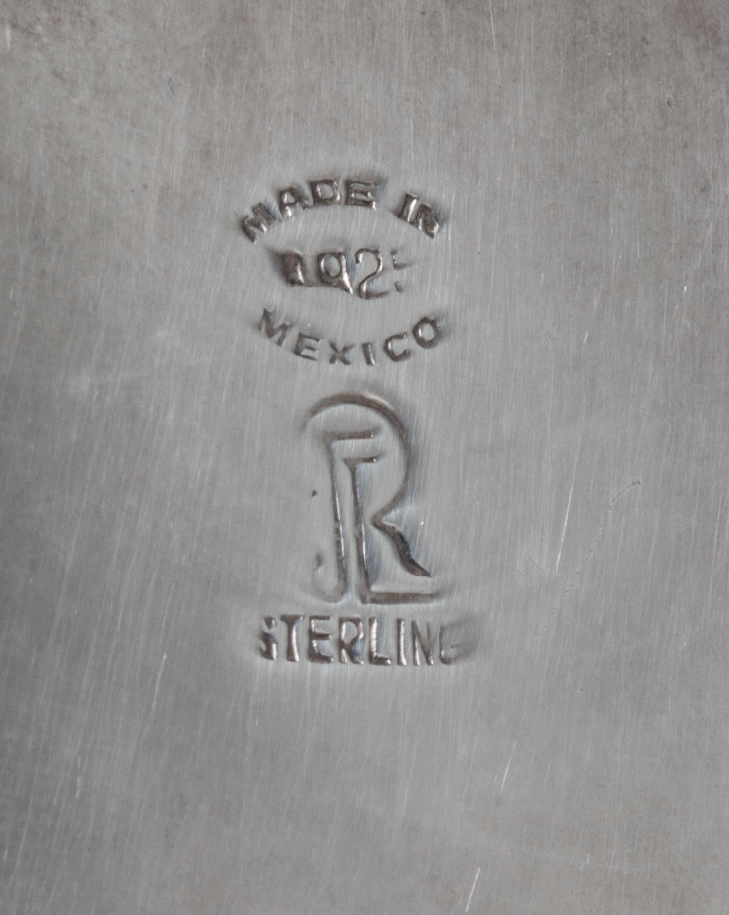 A Mexican Silver Sauce Set, Juvetino Lopez Reyes, Mexico City, 20th Century, comprising a sauce boat, tray and ladle.