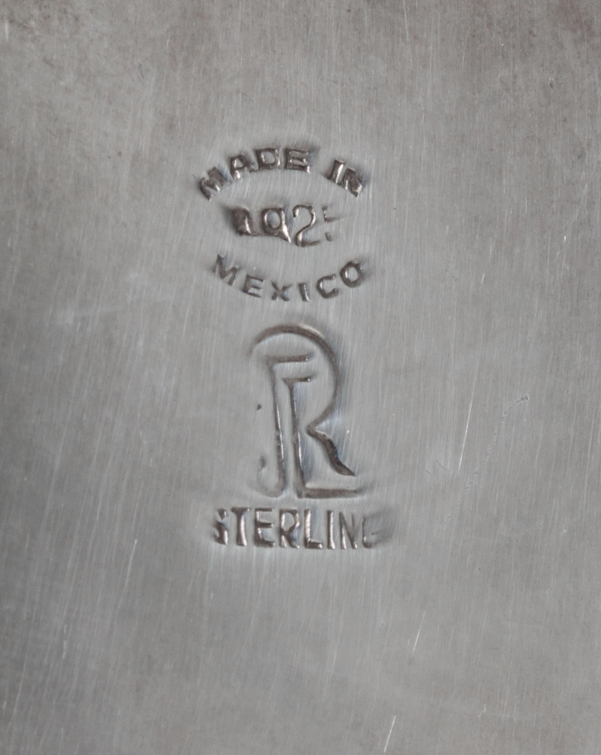 A Mexican Silver Sauce Set, Juvetino Lopez Reyes, Mexico City, 20th Century, comprising a sauce boat, tray and ladle.