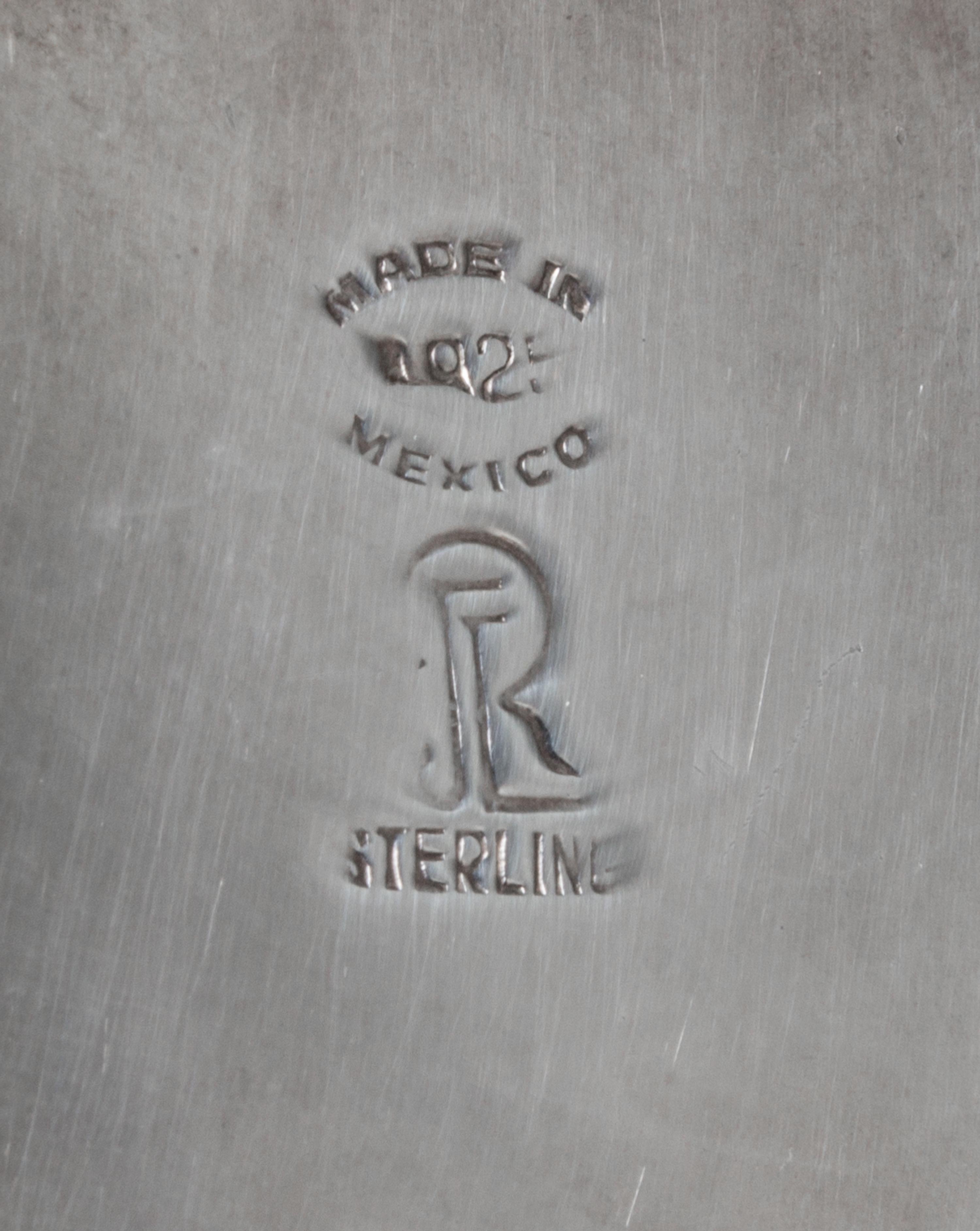 A Mexican Silver Sauce Set, Juvetino Lopez Reyes, Mexico City, 20th Century, comprising a sauce boat, tray and ladle.