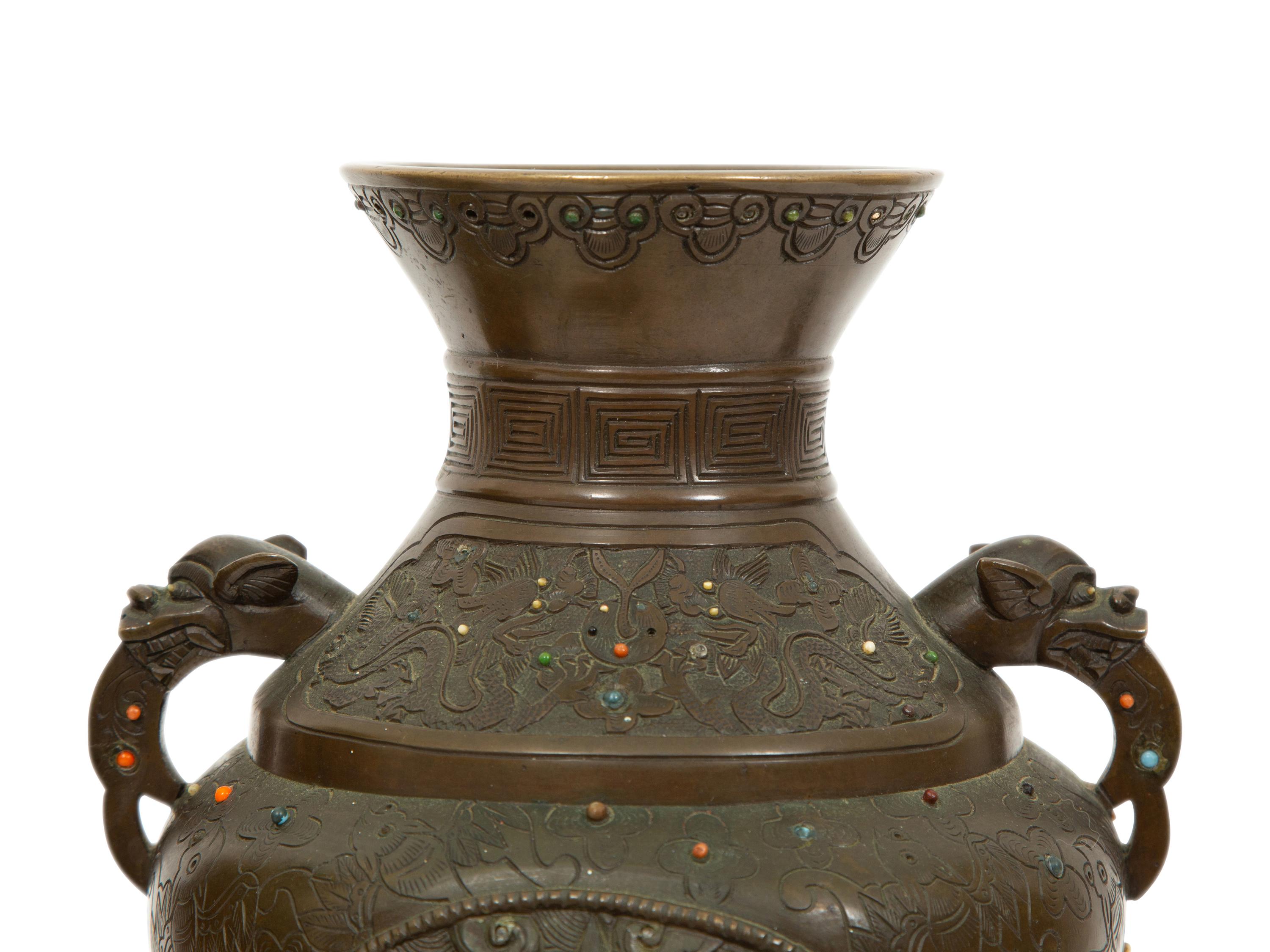 A Pair of Japanese Bronze Vases
