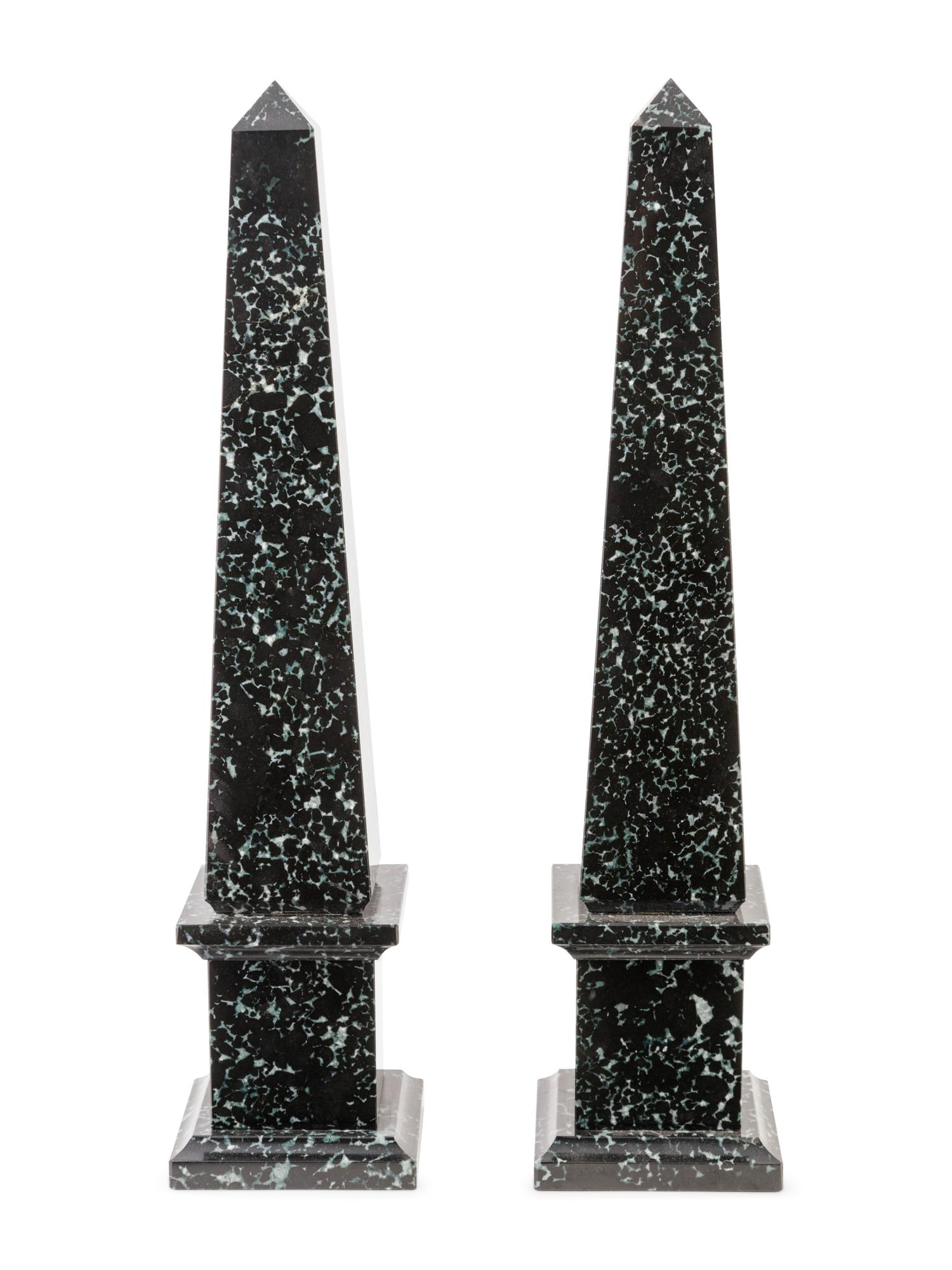 A Pair of Marble Obelisks