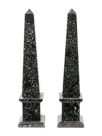A Pair of Marble Obelisks