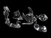 A Group of Six Steuben Glass Aquatic Figures — 20TH CENTURY
