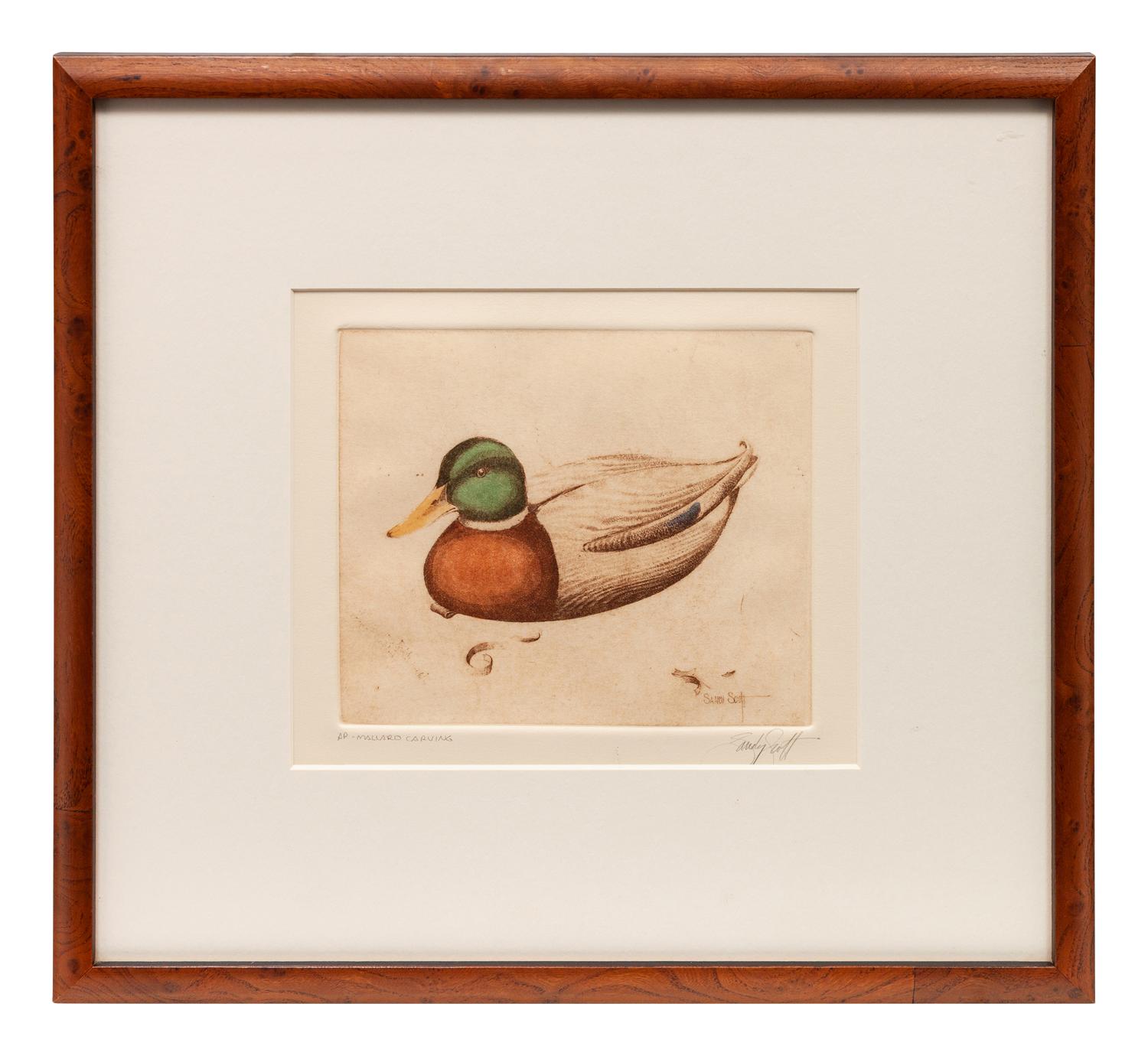 Four Prints: Mallard Decoy , edition 76/100; Mallard Carving , Artist's Proof; Duck Club Relics , edition 39/100; Mason Premier , edition 75/100