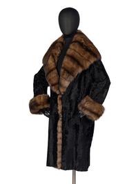 J. Mendel Broadtail Coat With Sable Trim