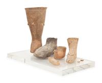 A Group of Earthenware Shoe-Form Drinking Vessels