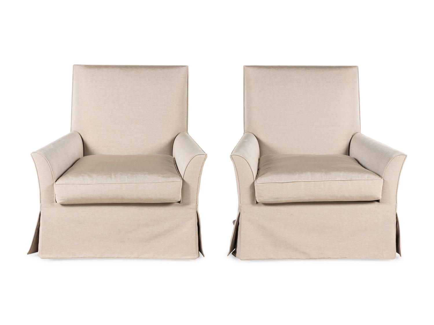 A Pair of Nancy Corzine Upholstered Armchairs