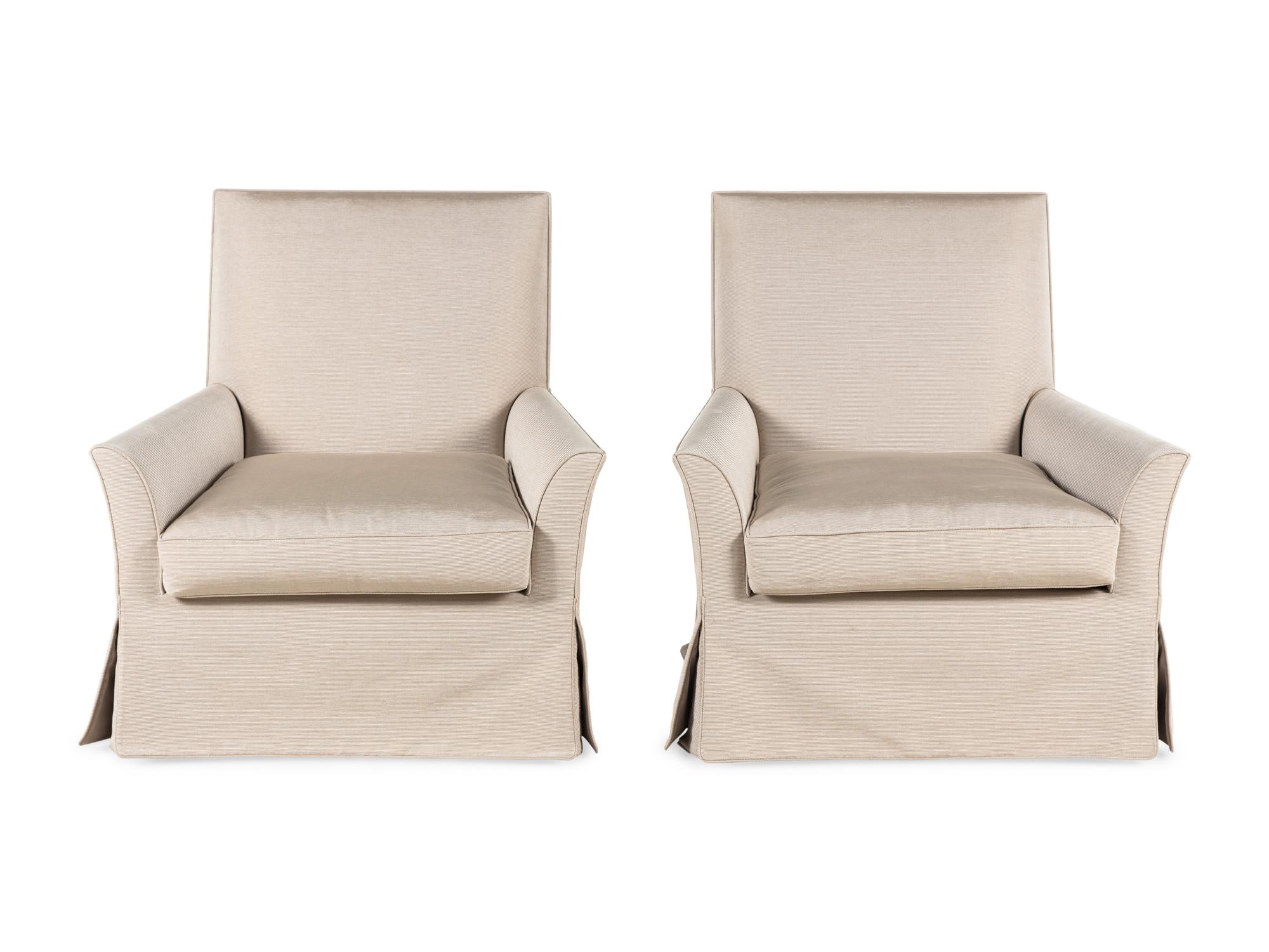 A Pair of Nancy Corzine Upholstered Armchairs