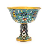 A Chinese Cloisonne Enamel Stem Bowl
