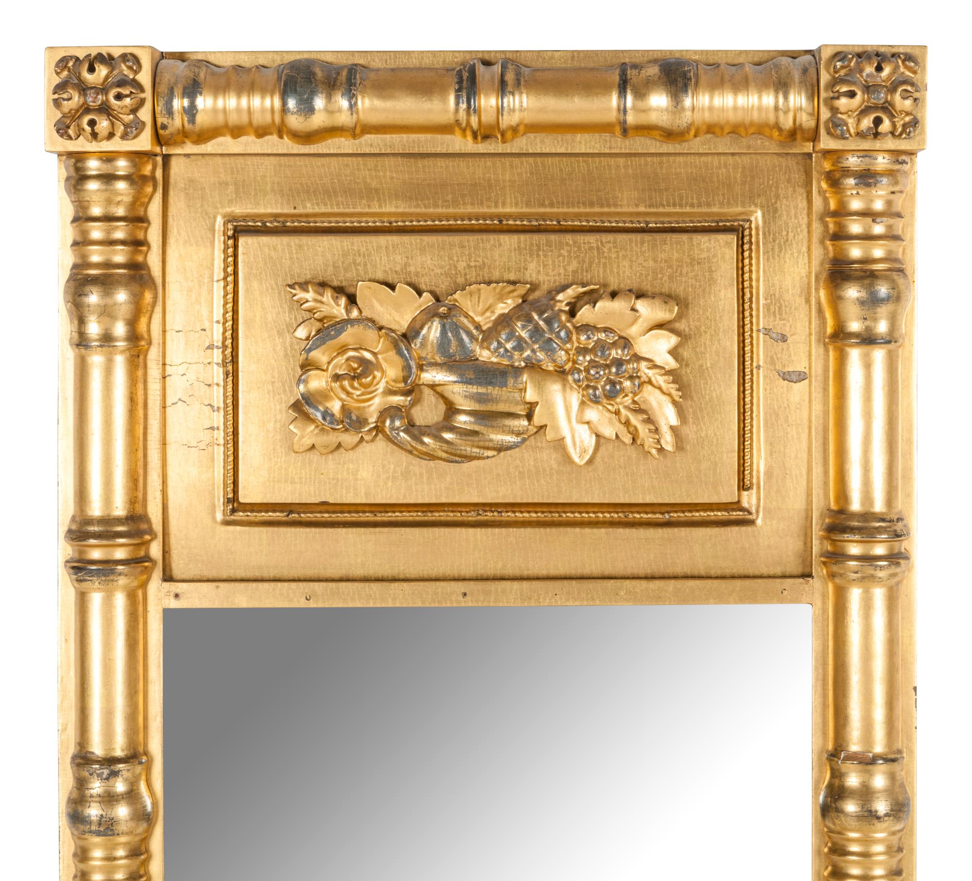 A Federal Style Giltwood Trumeau Mirror