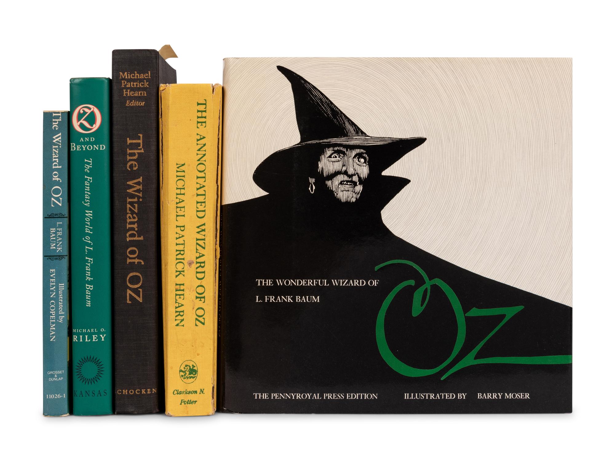 [MOSER, Barry—SOURCE MATERIAL]. BAUM, L. Frank (1856-1919). The Annotated Wizard of Oz… With an Introduction, Notes, and Bibliography by Michael Patrick Hearn . New York: Clarkson N. Potter, Inc., 1973.