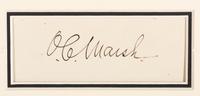 [WESTERN AMERICANA - NATIVE AMERICANS]. MARSH, Othniel C. (1831-1899). A group of 3 items, including cabinet card portrait of Marsh and clipped signature.