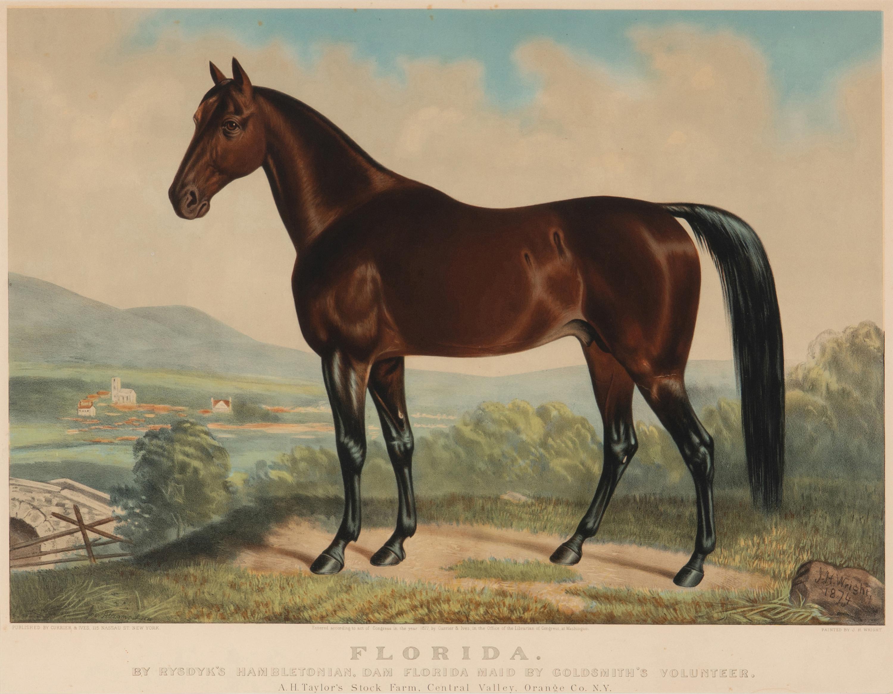 Currier and Ives, publishers. -- After J.H. Wright Florida, by Rysdyk's Hambletonian. Dam Florida Maid by Goldsmith's Volunteer. 1877. (G.2209)