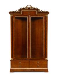 An Empire Style Gilt Metal Mounted Vitrine Cabinet