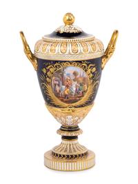 A Continental Porcelain Lidded Vase