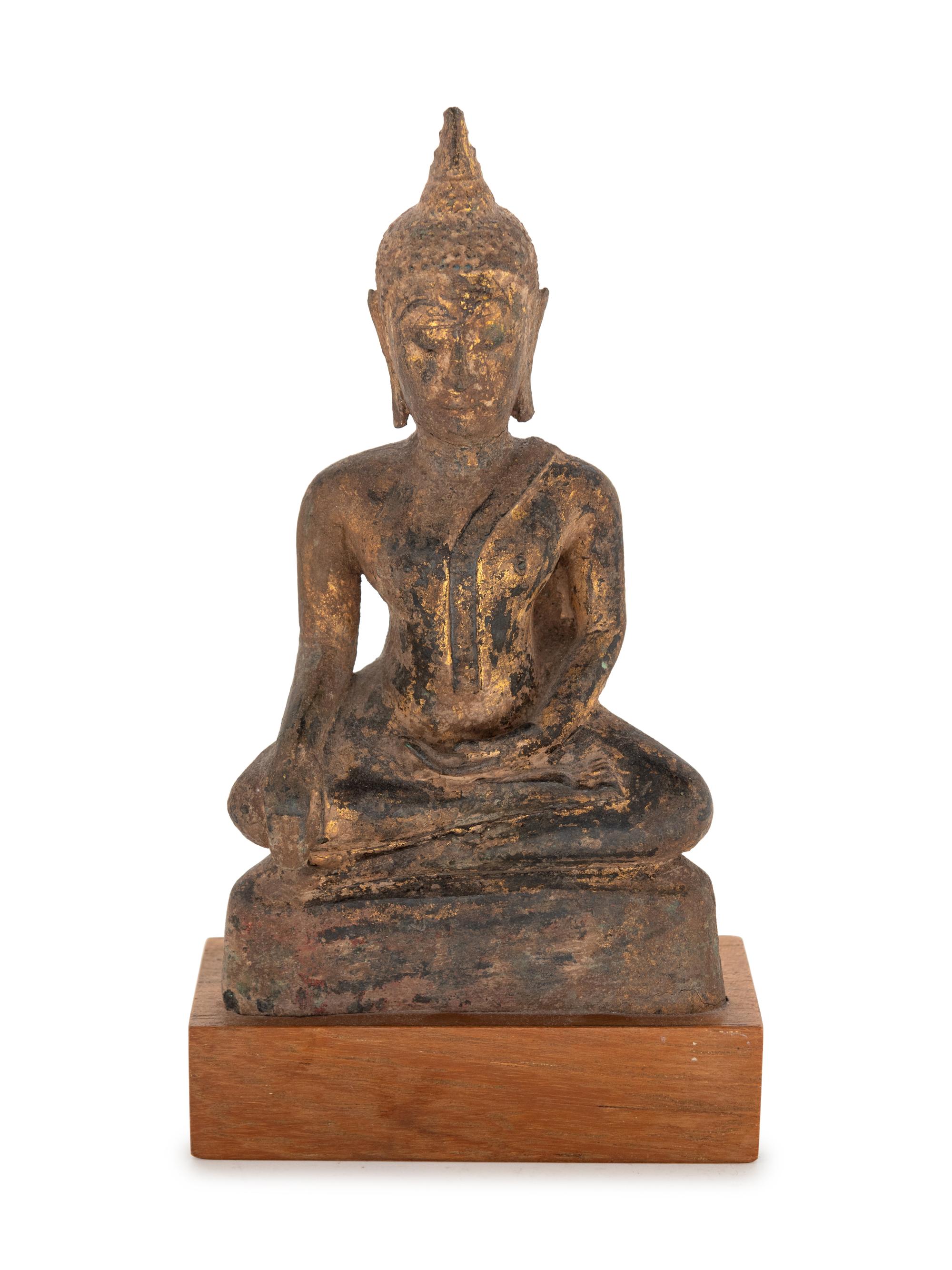 A Thai Parcel Gilt Bronze Buddha