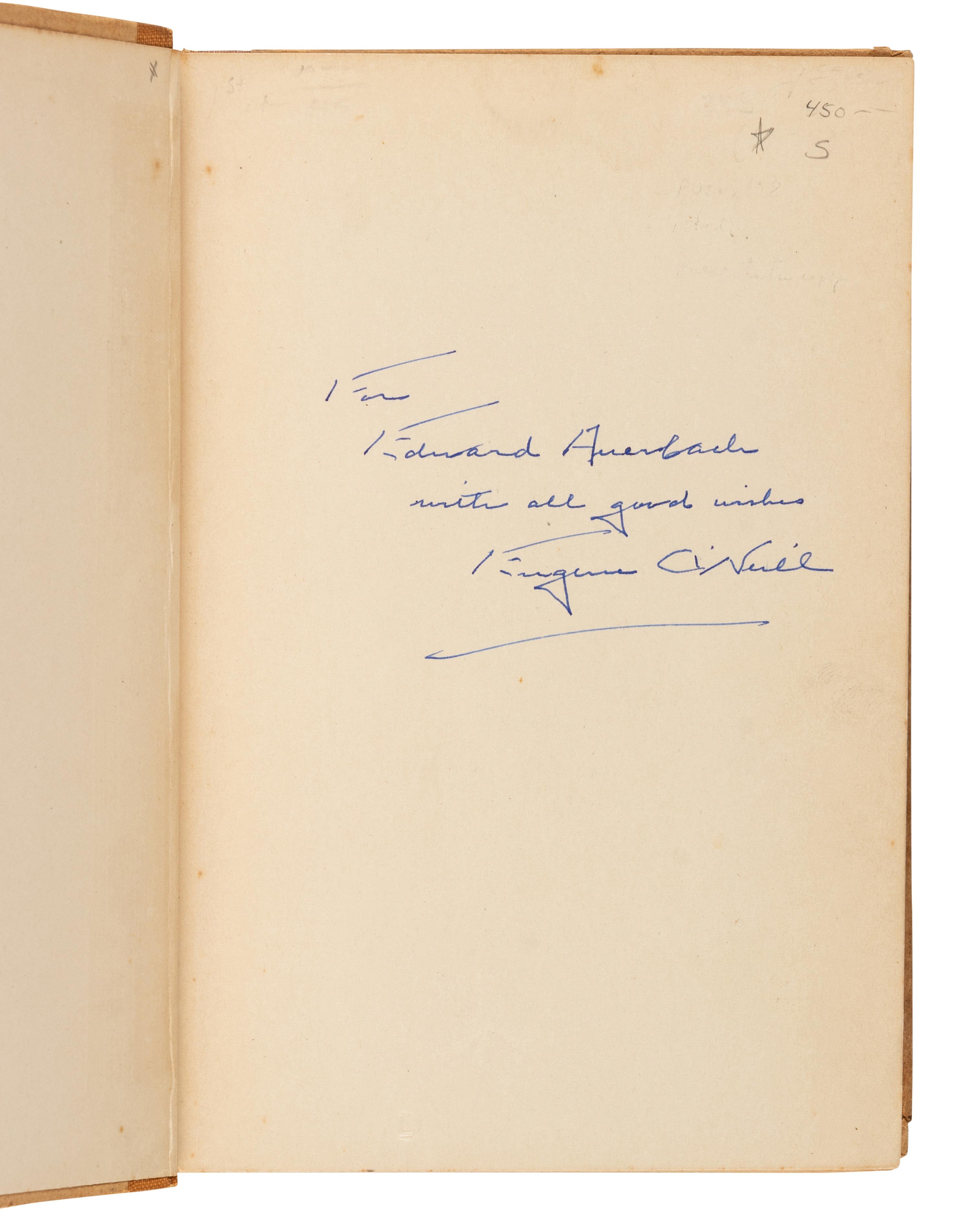 O'NEILL, Eugene (1888-1953). The Hairy Ape. Anna Christie. The First Man . New York: Boni and Liveright, 1922.