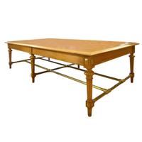 An Oak and Brass Table from the Bank of France 118" W x 59" D x 32" H — France, 20th Century