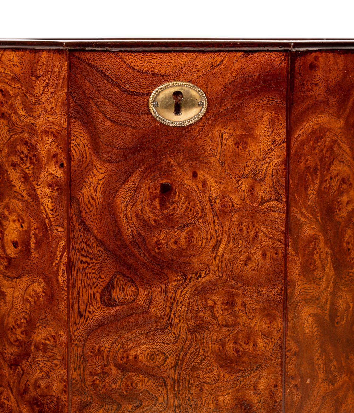 An English Burl Walnut Pail on Stand