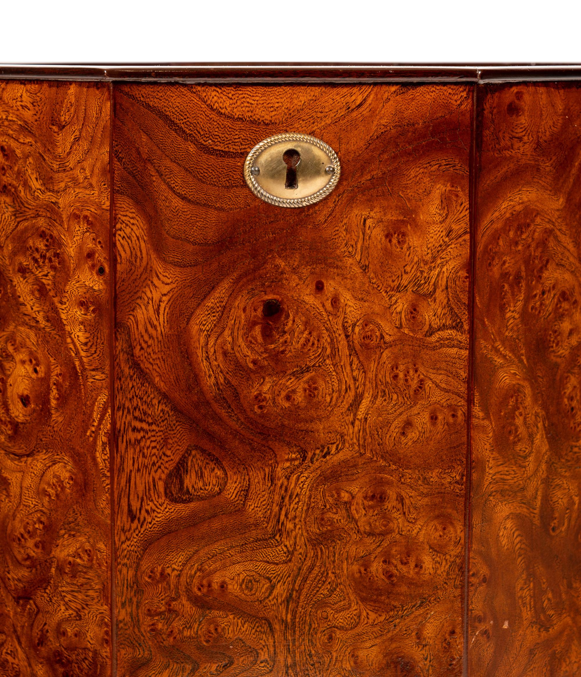 An English Burl Walnut Pail on Stand