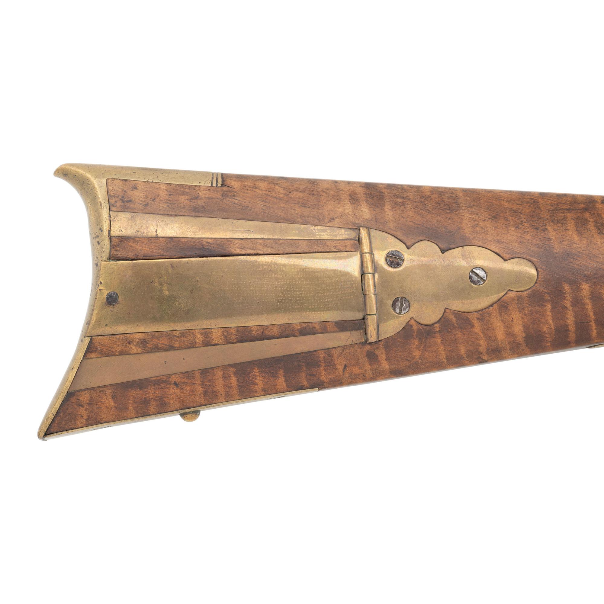 Full Stock Flintlock Rifle by Jacob Fordney with Four Piece Patchbox