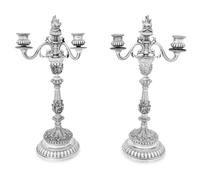 A Pair of Buccellati Silver Candlesticks