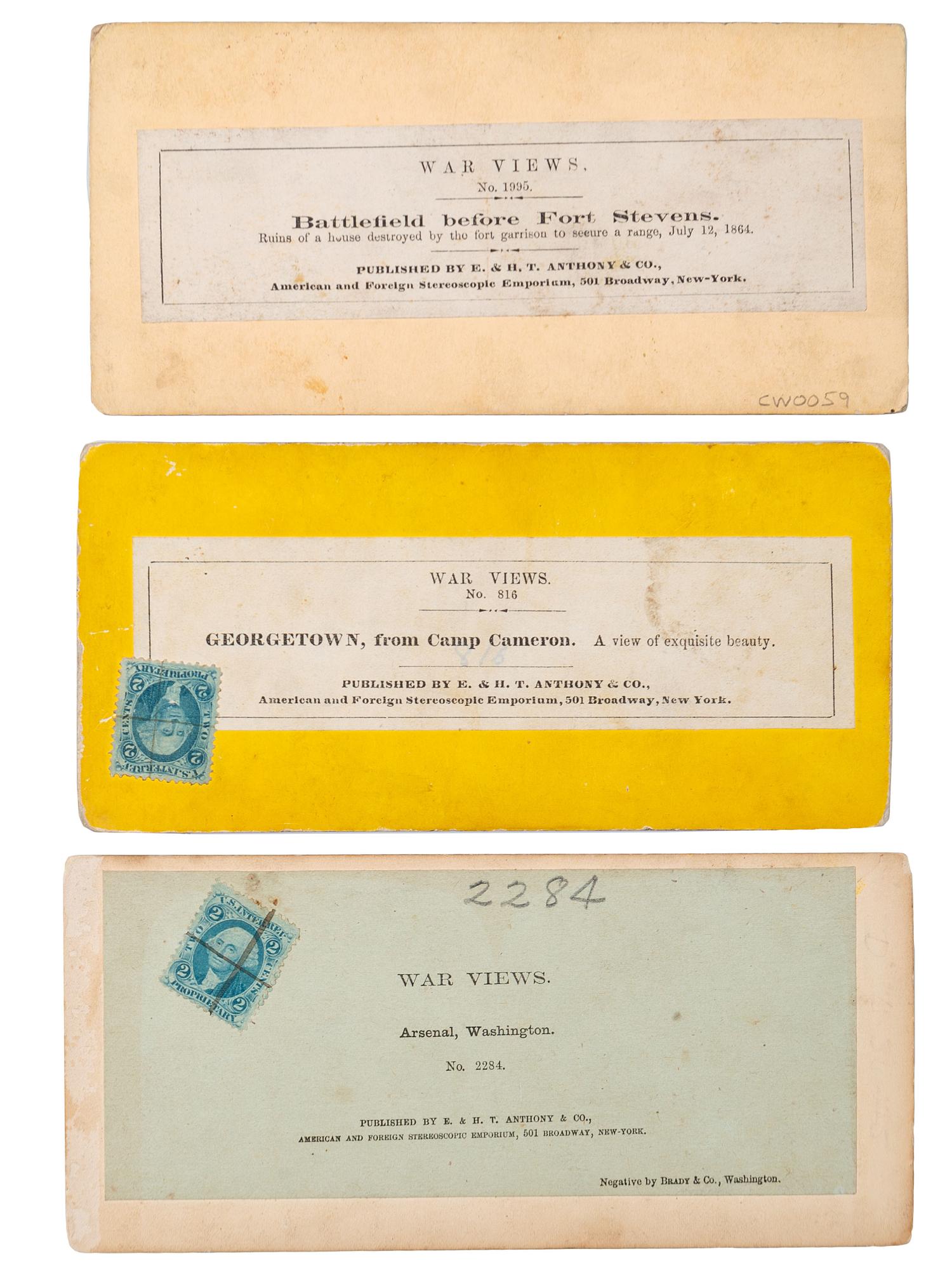 [CIVIL WAR]. A group of over 50 stereoviews, highlighted by images of the Grand Review, and the US Arsenal and Navy Yard, Washington, DC, incl. cannon.