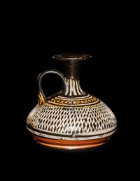 An Apulian Gnathian-Ware Lattice Pattern Squat Lekythos