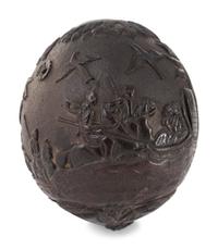 A Carved Coconut Depicting a Grisly American Indian Scene