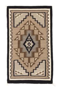 Three Navajo Rugs Length of largest 49 x width 32 1/2 inches.