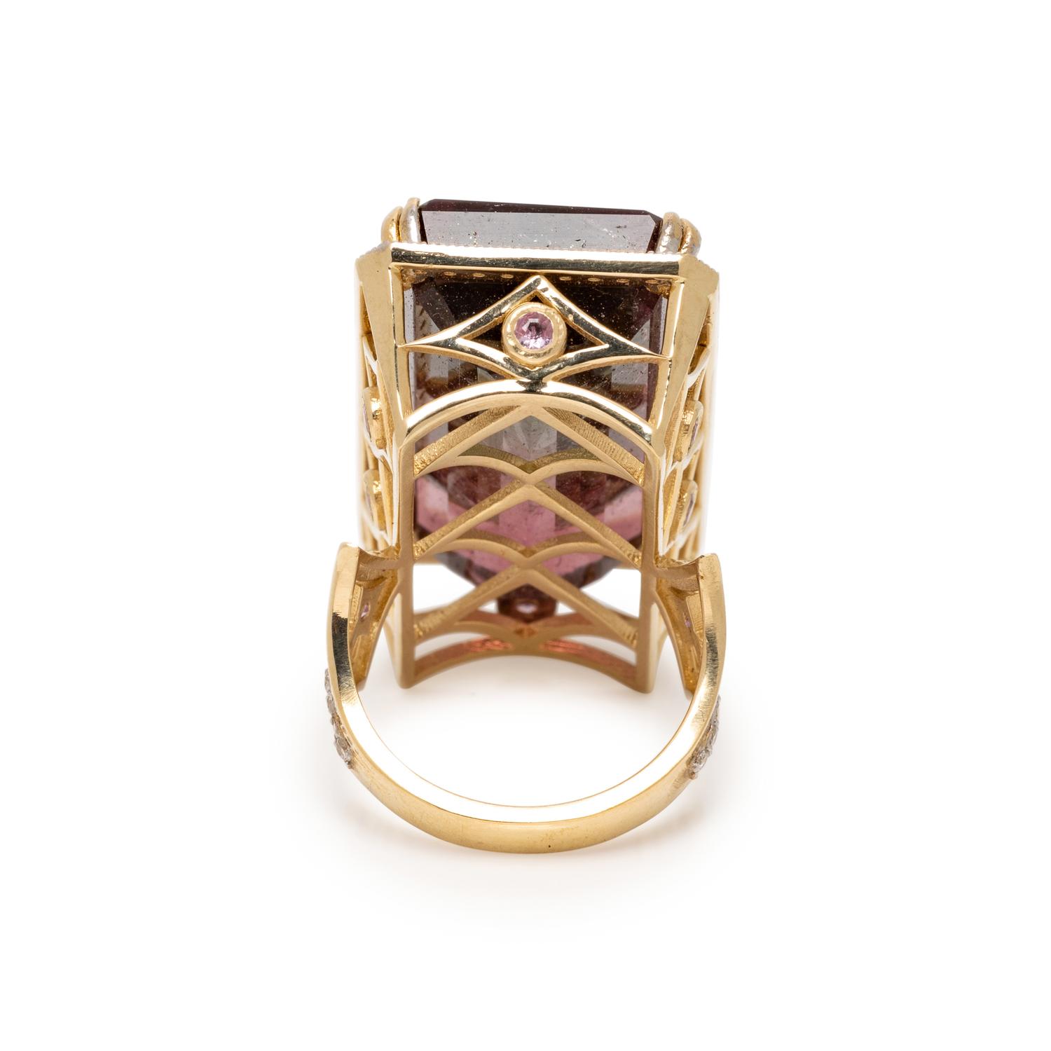 WATERMELON TOURMALINE, PINK SAPPHIRE AND DIAMOND RING