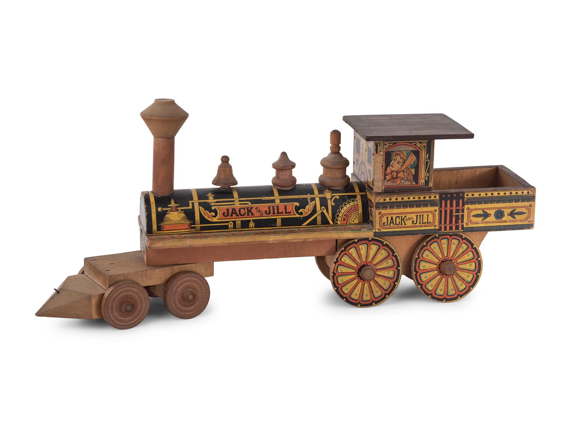A Reed Toys Jack and Jill Mother Goose Railroad Engine and Passenger Car