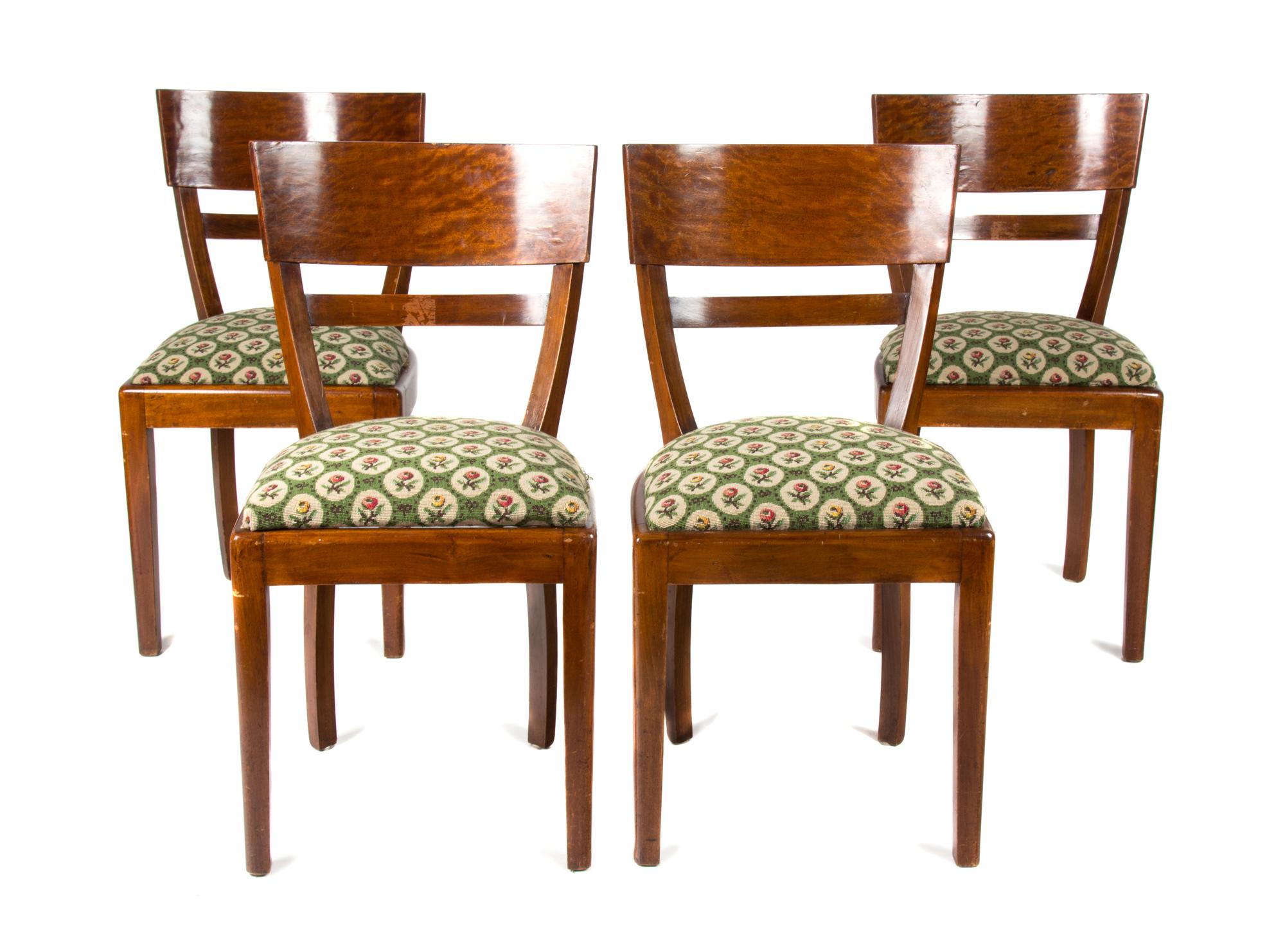 Twelve Art Deco Walnut Dining Chairs Height 35 inches. — 20TH CENTURY