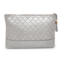 Chanel, Silver Gabrielle Flat Clutch