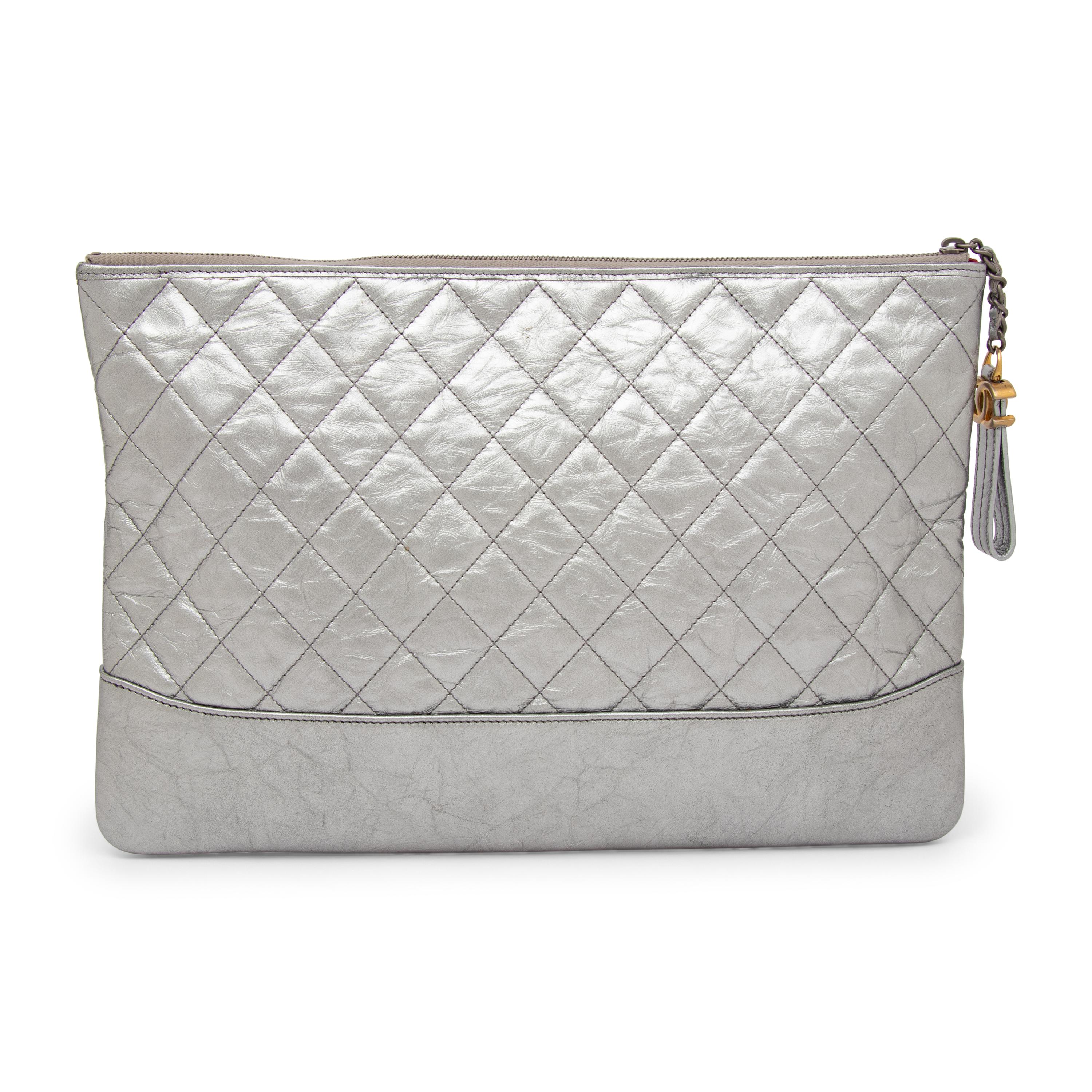 Chanel, Silver Gabrielle Flat Clutch