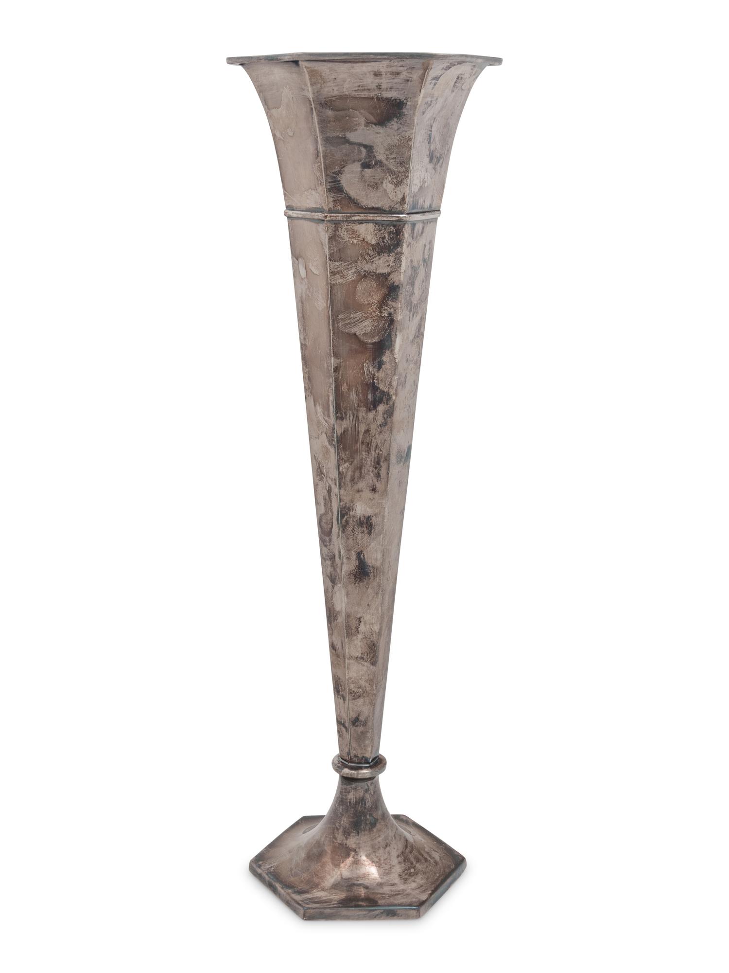 An American Silver Trumpet Vase