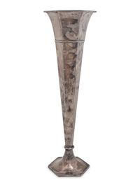An American Silver Trumpet Vase