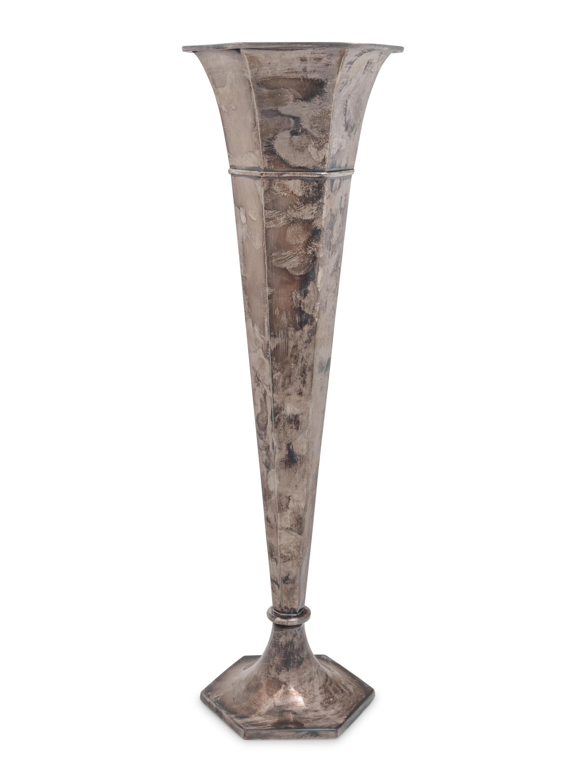 An American Silver Trumpet Vase