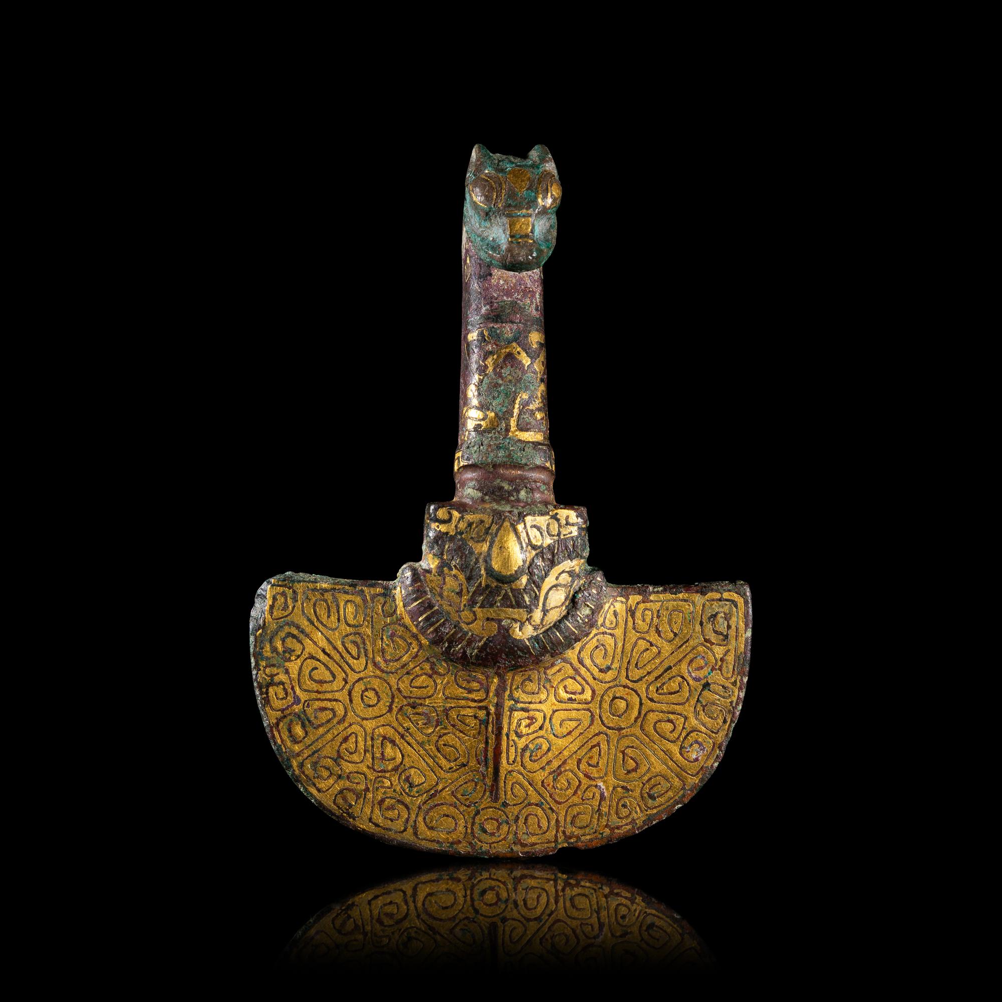 Three Chinese Metal Garment Hooks, Warring State Period-Han Dynasty 戰國-漢 帶 鉤 三件