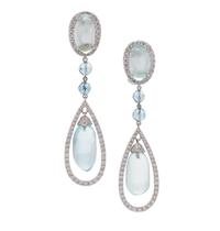 LAURA MUNDER, AQUAMARINE AND DIAMOND EARCLIPS