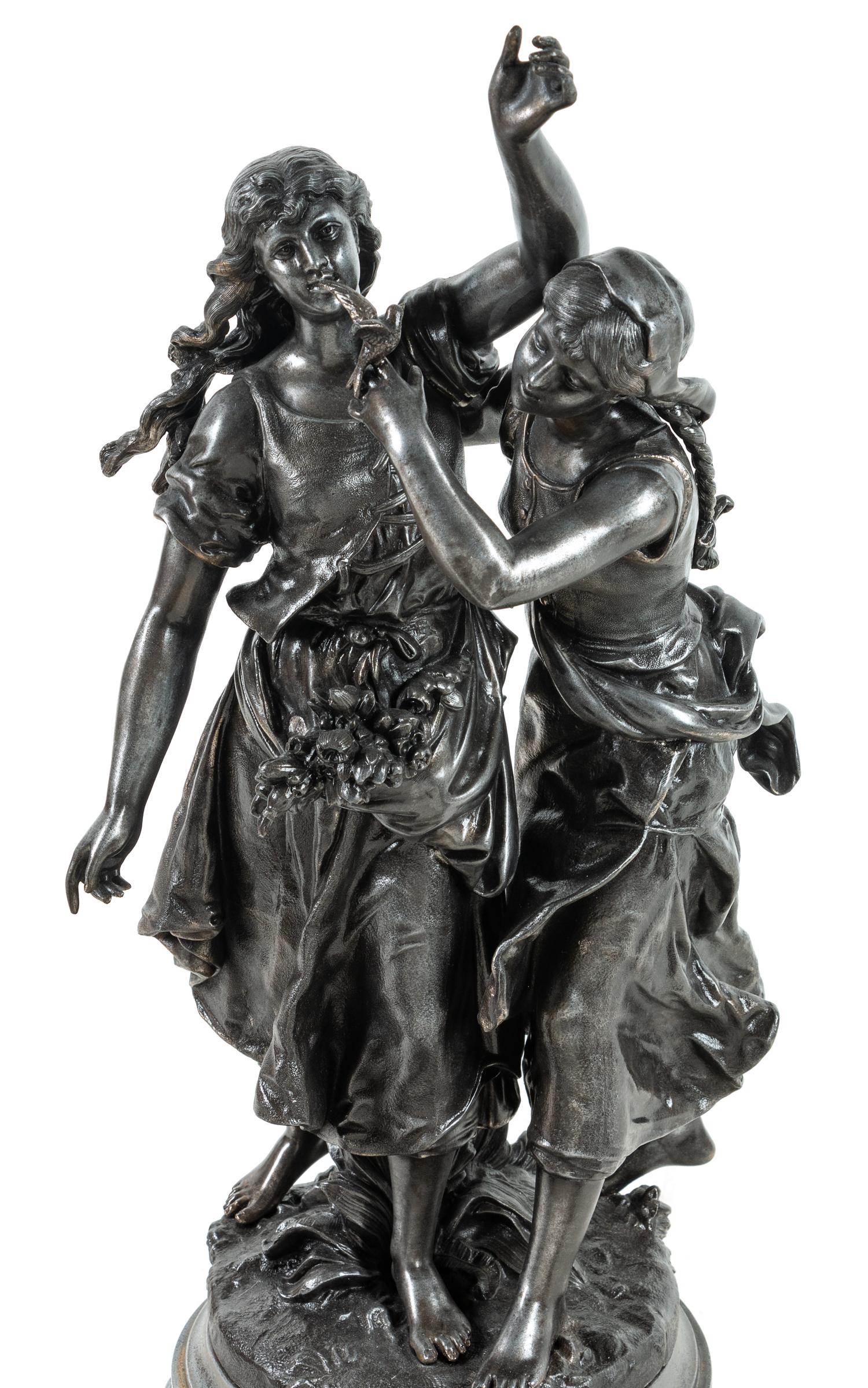 An Ansonia Florida & Gaity Figural Mantel Clock