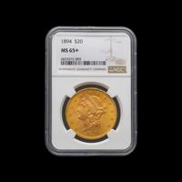 An 1894 Liberty Head $20 Gold Coin [NGC MS65+]